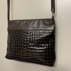 Valerie’s crocodile patent leather Cross body bag